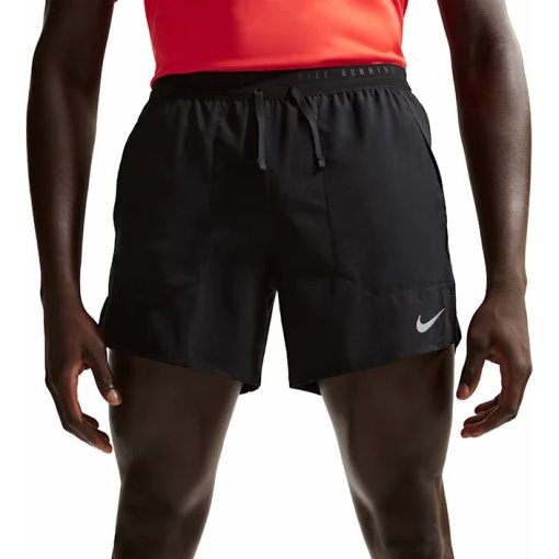 Photo produit de Nike Stride Dri-FIT 5&quot; Short running avec sous-short intégré pour hommes - black/reflective silver IF2038-010
