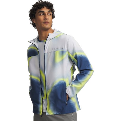Zdjęcie: Under Armour UA Velociti Storm Kurtki dla mężczyzn - Blackout Navy/High Vis Yellow/Silver Reflective