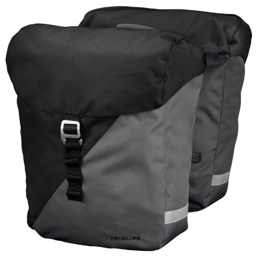 Foto de Racktime Doble Bolsa Pannier - Vida - 2x12L - Carbon Black | Stone Grey