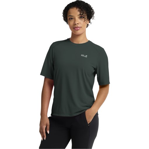 Productfoto van Jack Wolfskin Prelight Suncool T-shirt voor dames - sago palm