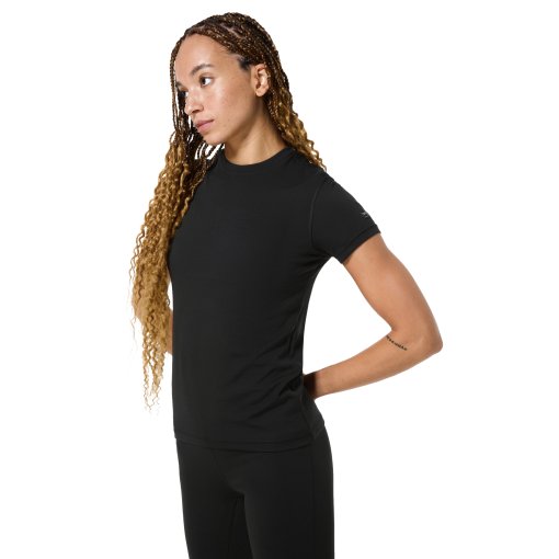 Productfoto van SUPER.NATURAL Lux Base Hemd met Korte Mouwen Dames - Jet Black