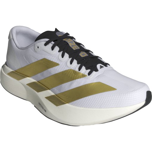 Productfoto van adidas Adizero EVO SL Woven Hardloopschoenen Heren - cloud white/matte gold/core black JQ4441