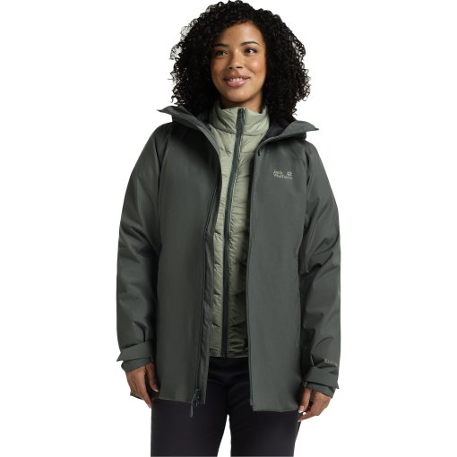 Productfoto van Jack Wolfskin Icecape 3In1 Donsjas Dames Rds - slate green