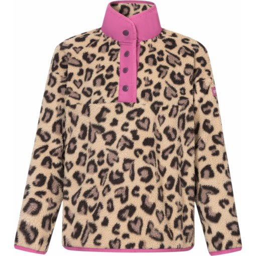Picture of Regatta Eva Fleece Pullover Kids - Mocha Leopard/Violet 0RM
