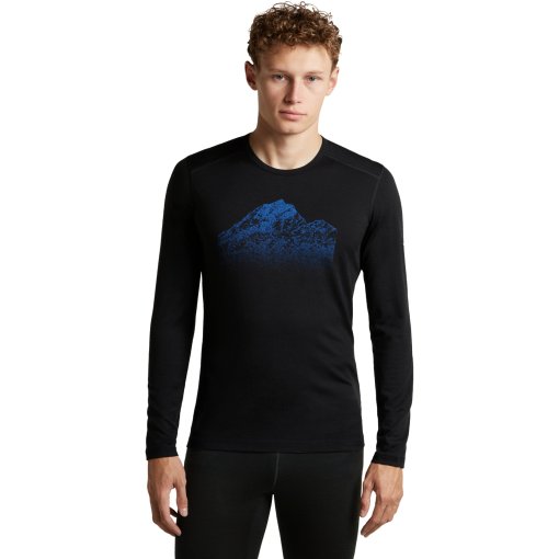 Slika izdelka Icebreaker Merino 200 Oasis Moška termo majica z dolgimi rokavi in okroglim izrezom Rising Light - Black