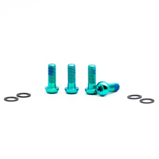 Foto de OAK Components Juego de Tornillos para Adaptador de Disco Freno - Titanio | M6x16 | 4 piezas - verde