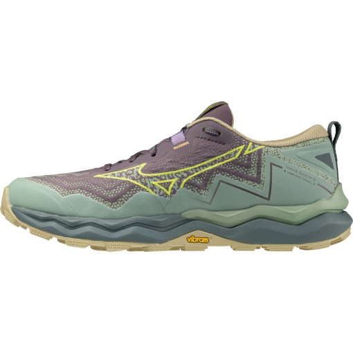 Photo produit de Mizuno Chaussures Trail Running Femme - Wave Daichi 9 - Granite Green/Fortune Yellow/Pale Khaki