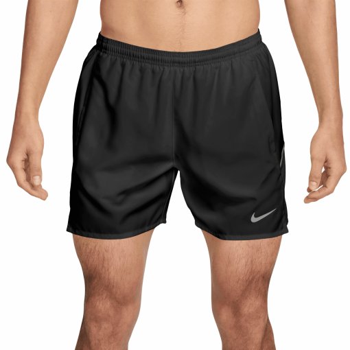 Photo produit de Nike Miler Dri-FIT 5&quot; Short running avec sous-short intégré pour hommes - black/black/reflective silver IF2060-010