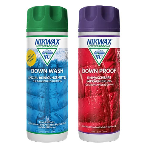 Foto van Nikwax Down Wash Direct Donswasmiddelen + Downproof Impregnatie  Set 2 x 300 ml