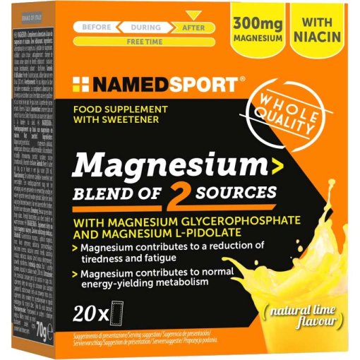 Picture of NAMEDSPORT Magnesium Blend of 2 Sources - Food Supplement - 20x3.5g
