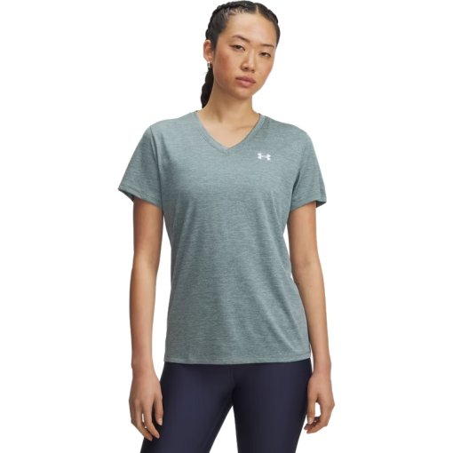 Foto de Under Armour Camiseta de Manga Corta Mujer - UA Tech™ Twist V-Neck - Jasper Blue/White