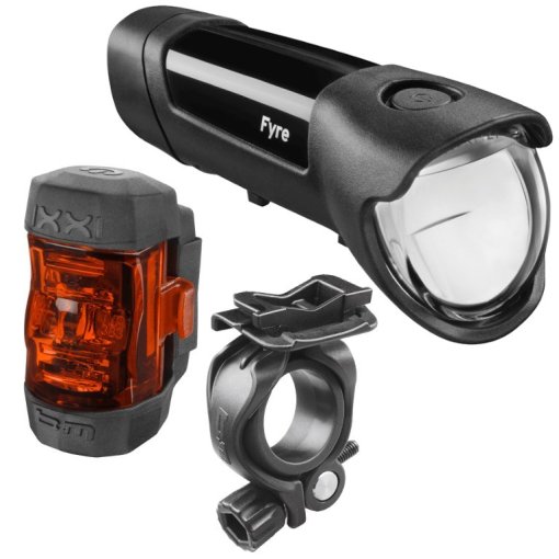 Produktbild von Busch + Müller IXON Fyre LED Frontleuchte + IXXI LED Rückleuchte Set - 195L/383 - schwarz