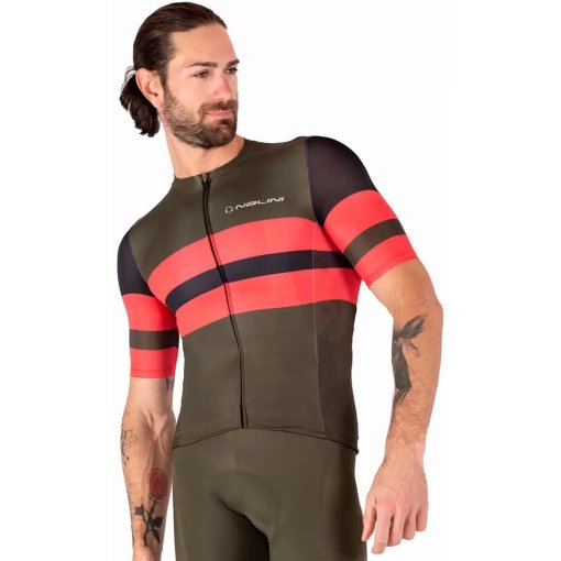 Immagine prodotto da Nalini Maglia Ciclismo Uomo - Linear - red coral/army green 4400