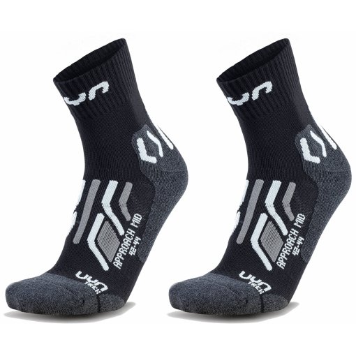 Foto de UYN Calcetines Hombre - Trekking Approach Mid Cut - Pack de 2 Pares - Negro/Gris