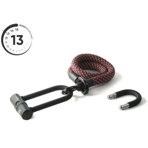 Produktbild von tex–lock eyelet inkl. U/X-lock Bügelschloss - 100cm - chateau red