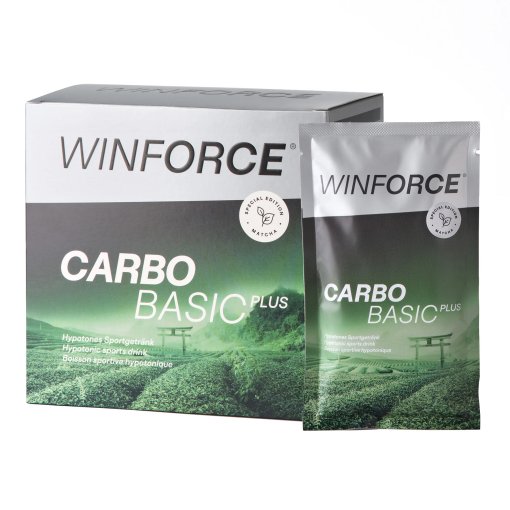 Produktbild von WINFORCE Carbo Basic Plus Matcha - Hypotones Kohlenhydrat-Getränkepulver - 10x60g