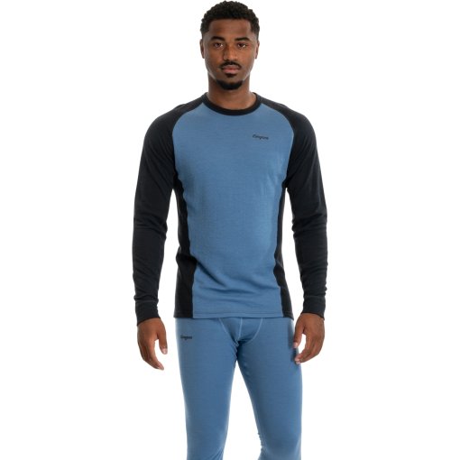 Foto de Bergans Camiseta de Manga Larga Hombre - Inner:Dual Merino - elemental blue/dark shadow grey
