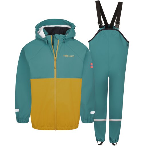 Produktbild von Trollkids Odda XT Regen-Set Kinder - Stormy Blue/Mustard