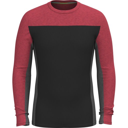 Immagine prodotto da SmartWool Maglia Intima Maniche Lunghe Uomo - Classic Thermal Merino Colorblock Crew Boxed - N87 nero/currant