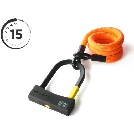 Produktbild von tex–lock eyelet inkl. D-lock Bügelschloss - 120cm - acid orange