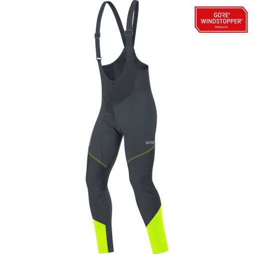 Produktbild von GOREWEAR C3 GORE® WINDSTOPPER® Trägerhose Herren - schwarz/neon yellow 9908