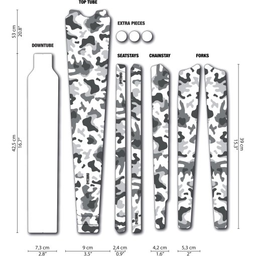 Immagine prodotto da DYEDBRO Pellicola Protettiva per Telaio - Camo Gravel - black matte