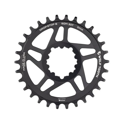Foto de Wolf Tooth Plato Direct Mount para SRAM BB30 | Drop Stop B | 0mm Offset - negro