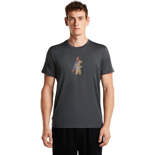 Zdjęcie: Icebreaker Merino 150 Tech Lite T-shirt „Bear Tour” dla mężczyzn - Obsidian
