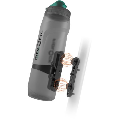 Foto de Fidlock Twist Set - Bidón Antibacterial + Bike Base Mount - 800ml | transparent black