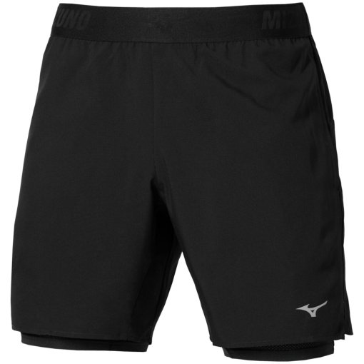 Productfoto van Mizuno Core 5.5 Inches 2-In-1 hardloop-short heren - Black
