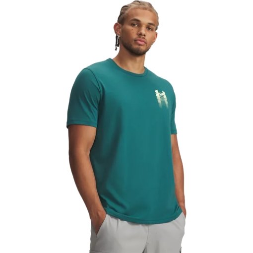 Photo produit de Under Armour Tee-shirt à Manches Courtes Homme - UA Blur Logo - Rack Green/Fade Green