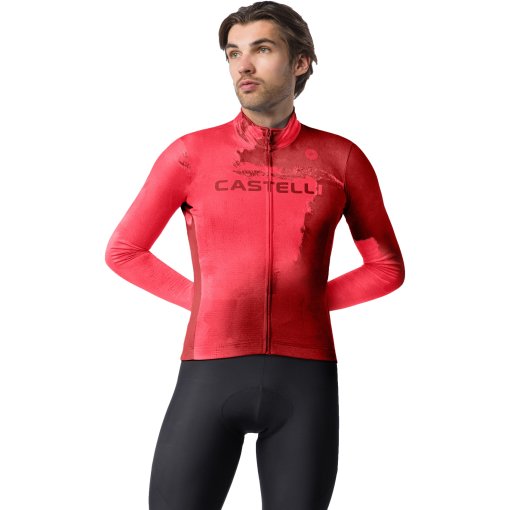 Picture of Castelli Nebula Thermal LS Jersey Men - garnet/hibiscus 506
