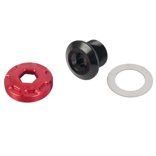 Photo produit de OAK Components Jeu de capuchons de manivelle - OAK Meteor | SRAM DUB | M18/M30LH - rouge