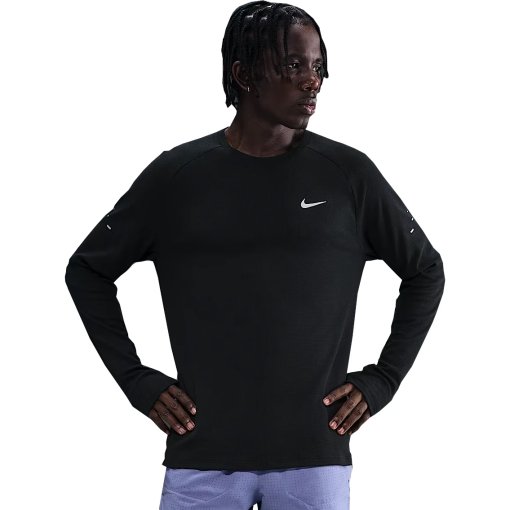 Immagine prodotto da Nike Maglietta Maniche Lunghe Uomo - Dri-Fit Stride Waffle - black/reflective silver HV2705-010