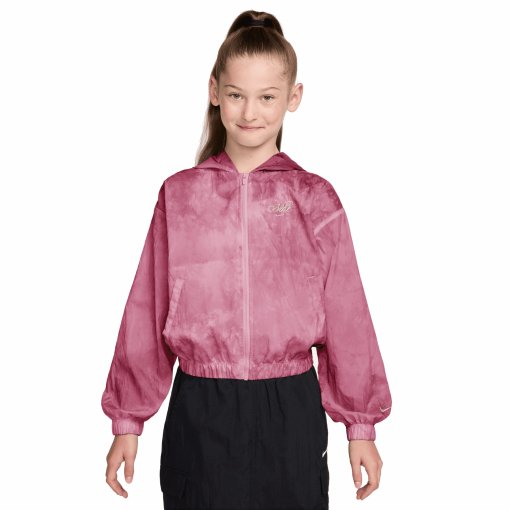 Picture of Nike Sportswear Club Woven Track Jacket Girls - sweet beet/soft pearl IF1731-641