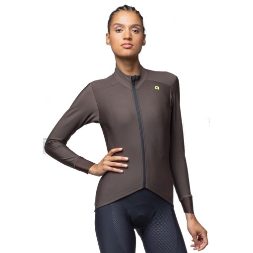 Productfoto van Alé KLIMATIK K-IDRO Waterafstotende Shirt met Lange Mouwen Dames - coffee