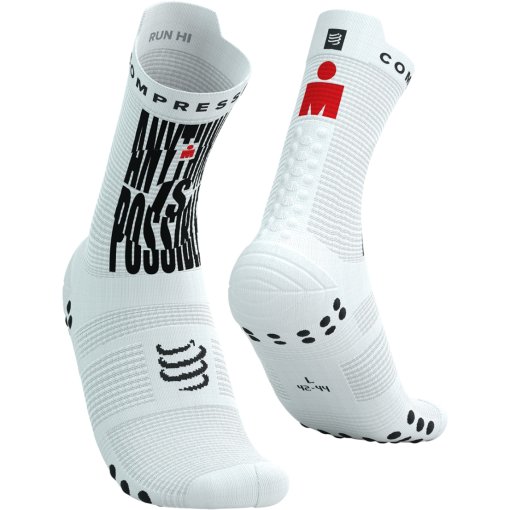 Photo produit de Compressport Chaussettes de Compression - Pro Racing v4.0 Run High - Ironman 2025 - blanc - L2