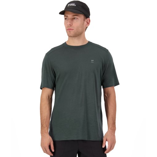 Picture of Mons Royale Aero Ultralight Merino T-Shirt Men - dark cypress