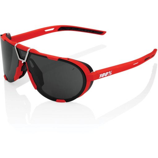 Kuva tuotteesta 100% Westcraft Glasses - Soft Tact Red - Black Mirror | Clear