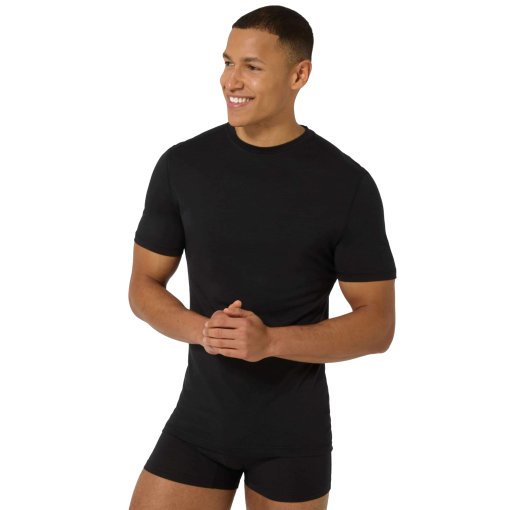 Produktbild von SUPER.NATURAL Bio Base Kurzarm-Unterhemd Herren - Jet Black