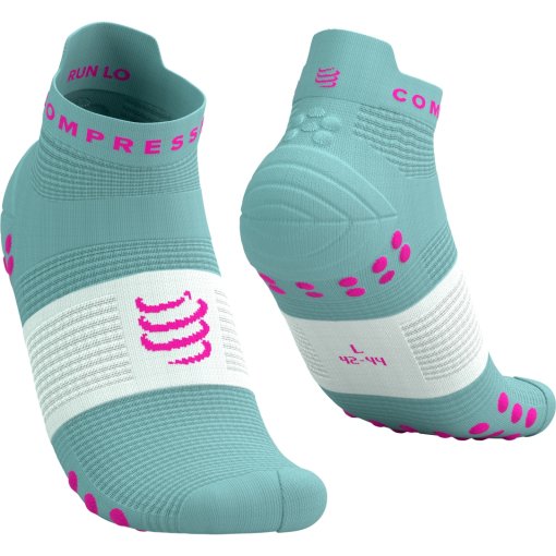 Picture of Compressport Pro Racing Compression Socks v4.0 Run Low - ether/neon pink