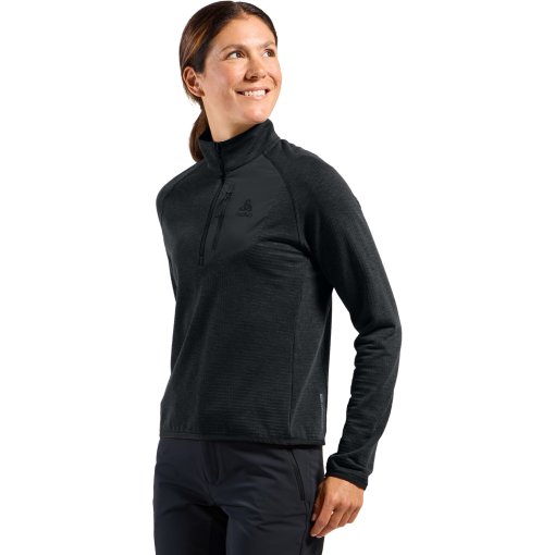Immagine prodotto da Odlo Mid Layer a Mezza Zip Donna - Ascent - nero