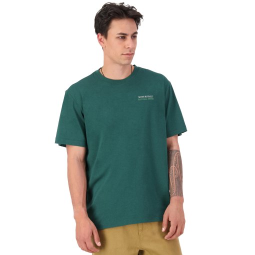 Picture of Mons Royale Yonder Merino Organic Cotton T-Shirt Men - dark pine