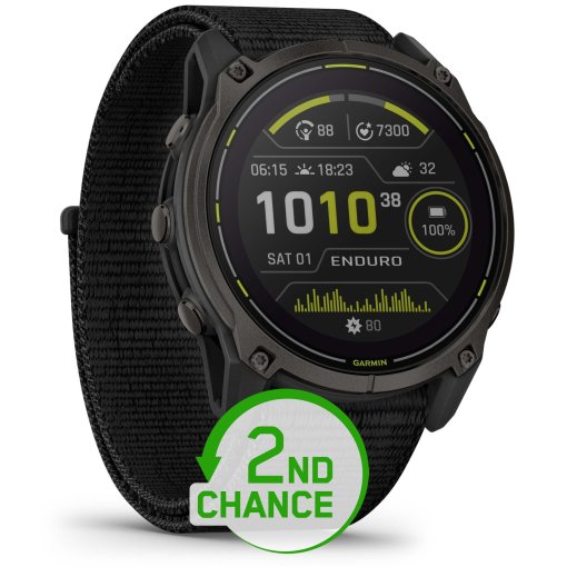 Produktbild von Garmin Enduro 3 Sapphire Solar GPS Smartwatch - Schwarz/Carbongrau DLC Titan - B-Ware