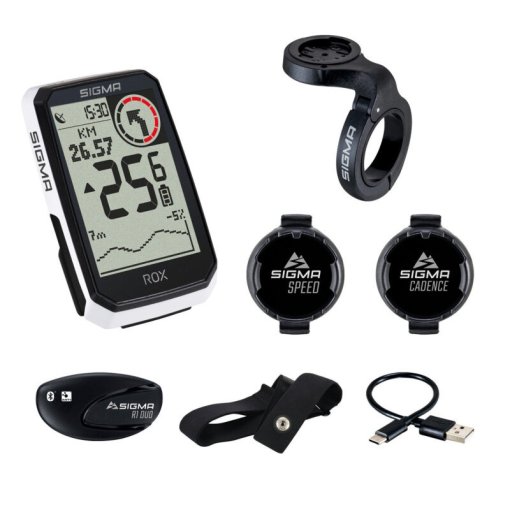 Photo produit de SIGMA Compteur Vélo GPS - ROX 4.0 Endurance - Sensor Set - blanc