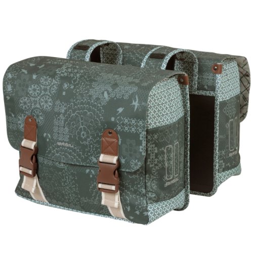 Produktbild von Basil Bohème Double Bag Fahrradtasche (Paar) - 2x17.5L - forest green