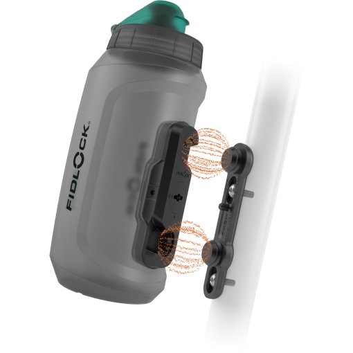 Produktbild von Fidlock Twist Set Trinkflasche Antibakteriell + Bike Base Mount - 750ml | transparent black