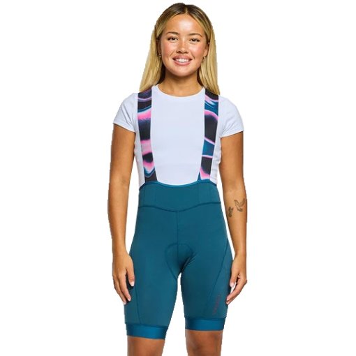 Foto de DHaRCO QOM Pantalones cortos con tirantes para mujer - Morrocan Blue/Aurora