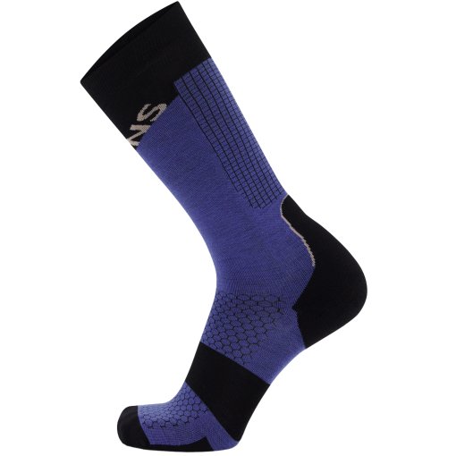 Picture of Mons Royale Pro Lite Merino Snow Socks - cinder / blue dusk / black