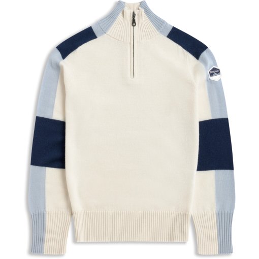 Produktbild von Bergans Lyderhorn Wool Half Zip Pullover Damen - creme/navy blue/pearl grey